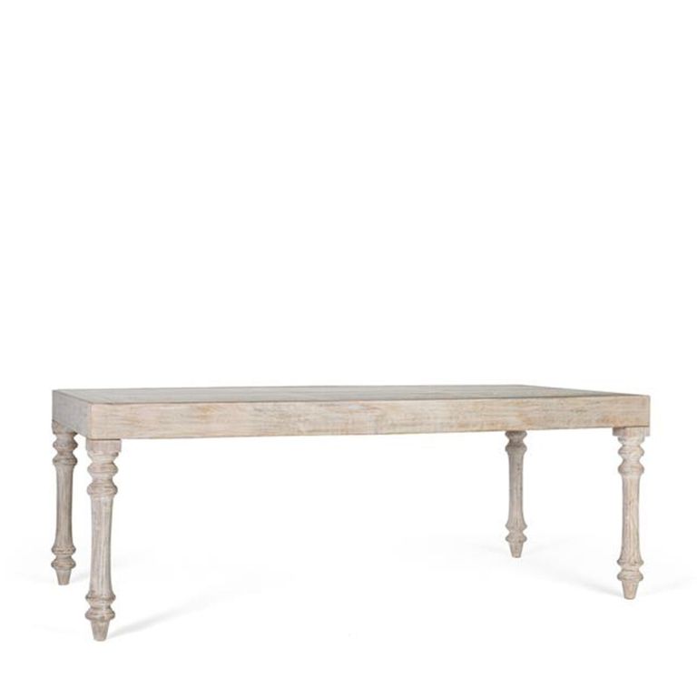 Rovigo Dining Table - White Carved Mango Wood - 8 Seater - 200cm