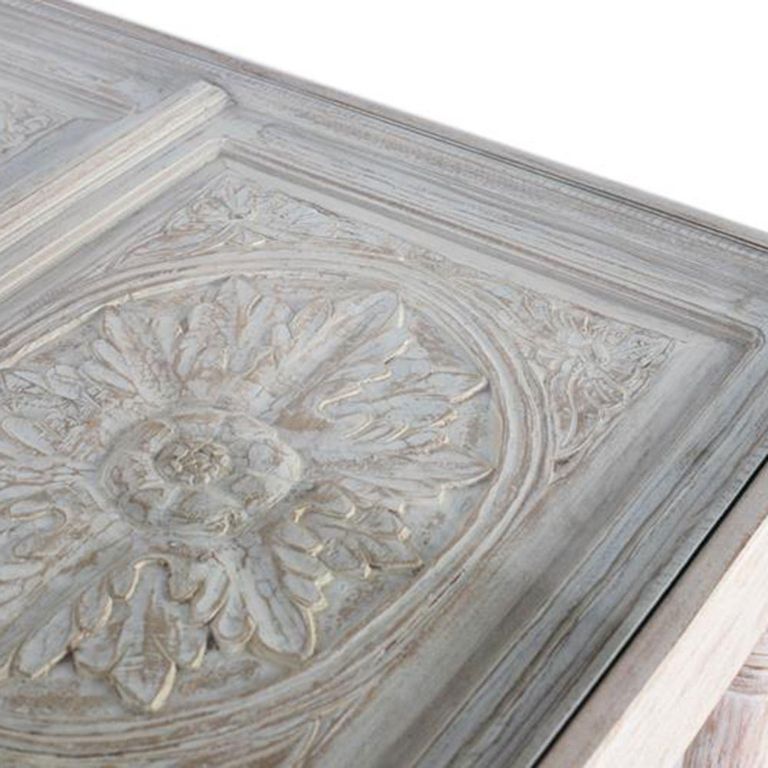 Rovigo Dining Table - White Carved Mango Wood - 8 Seater - 200cm