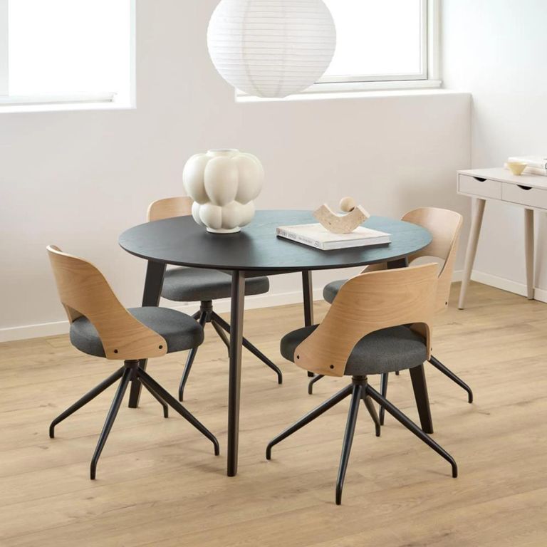 Roxby Round Dining Table - 4 Seater - 120cm - Black