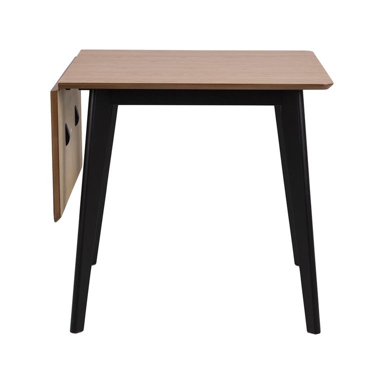 Roxby Drop Leaf Dining Table - 2-4 Seater - 80cm-120cm - Oak and Black