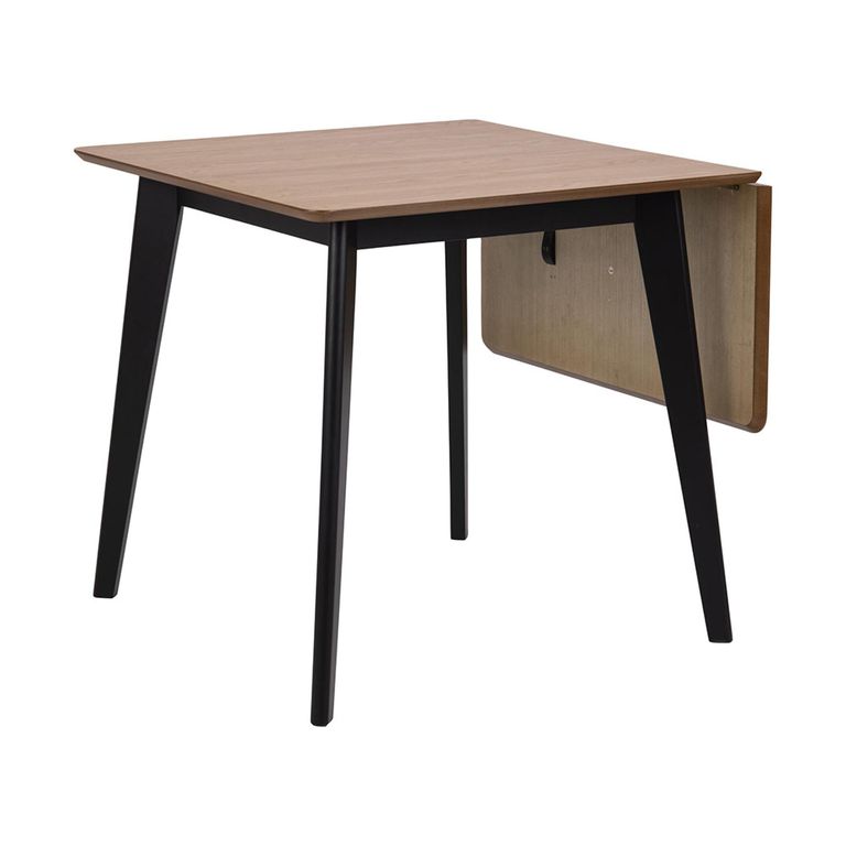 Roxby Drop Leaf Dining Table - 2-4 Seater - 80cm-120cm - Oak and Black