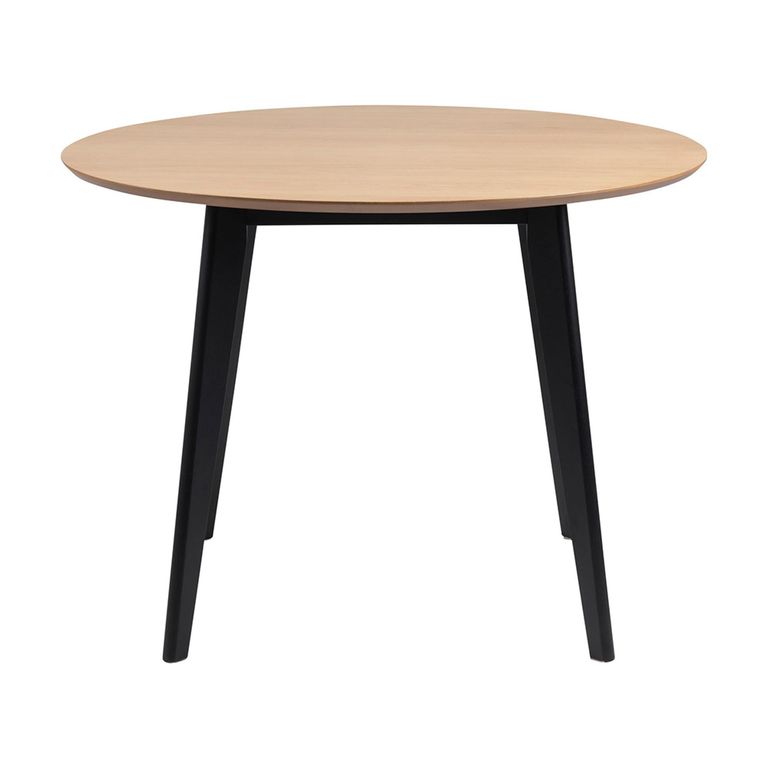 Roxby Round Dining Table - 2 Seater - 105cm - Oak and Black