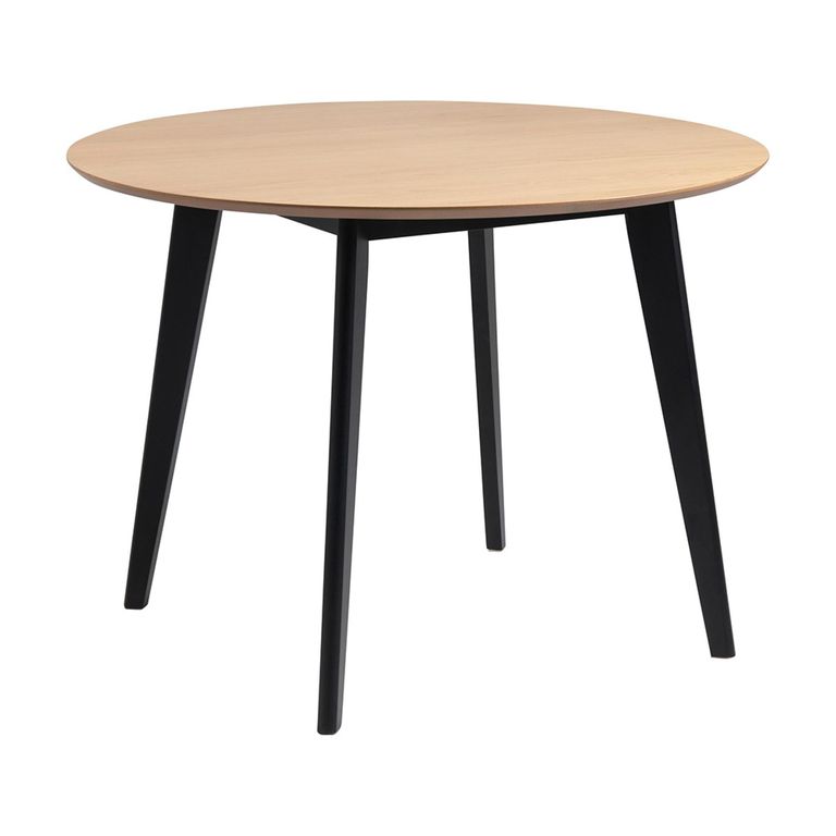 Roxby Round Dining Table - 2 Seater - 105cm - Oak and Black
