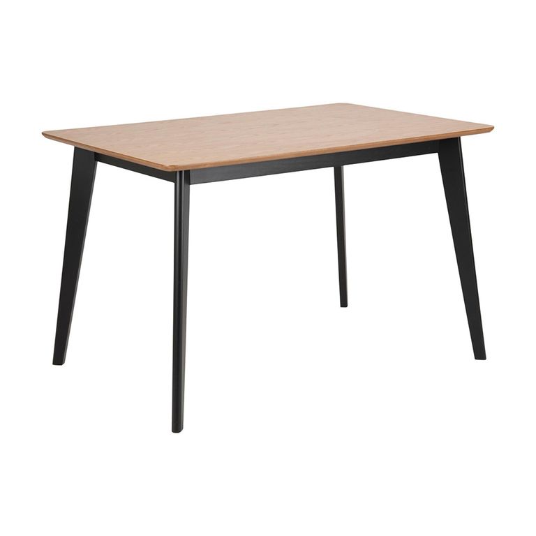 Roxby Round Dining Table - 4 Seater - 120cm - Oak and Black