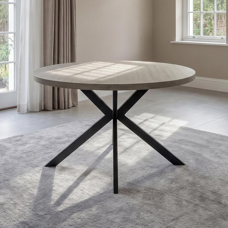 Russo Dining Table - 4 Seater - 120cm - Round - Melamine - Grey