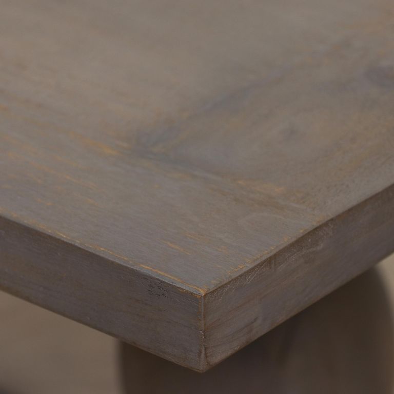 Rustic Grey Washed Mango Wood Double Pedestal Dining Table - 8 Seater - 210cm