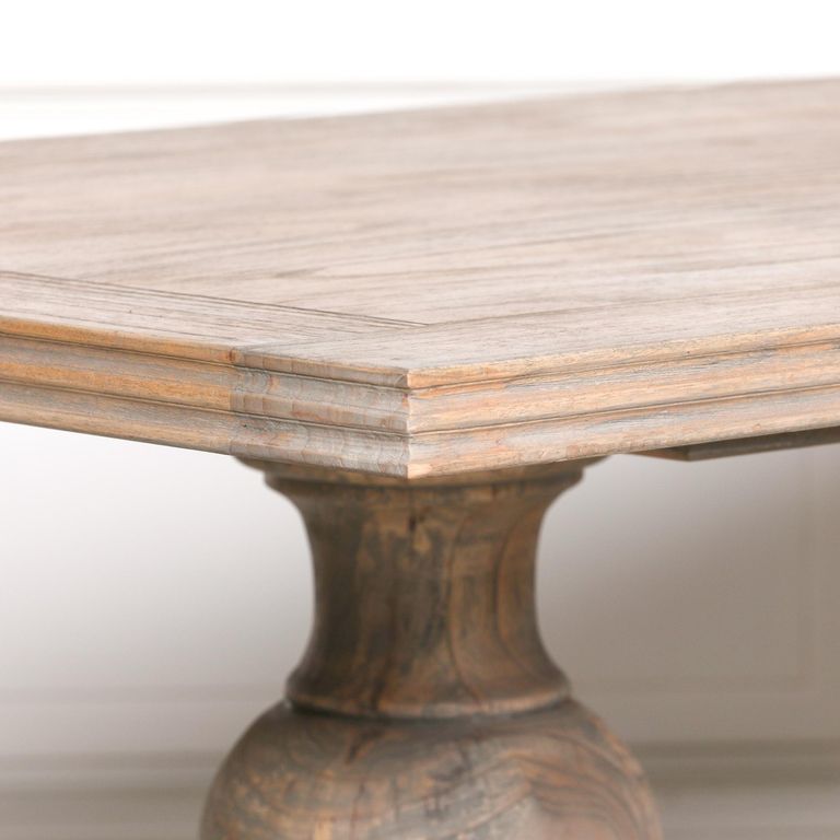Rustic Mango Wood Double Pedestal Dining Table - 10 Seater - 240cm