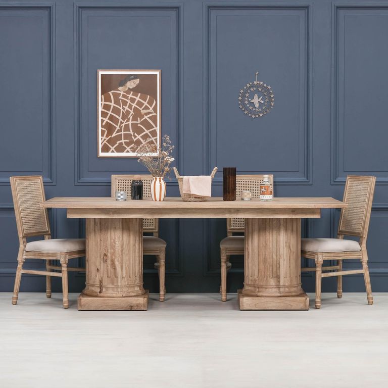 Rustic Mango Wood Dining Table - 8 Seater - 220cm