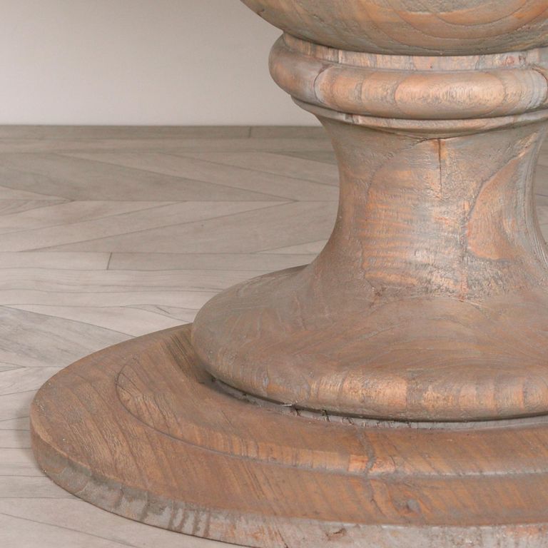 Rustic Mango Wood Pedestal Dining Table - Round - 8 Seater - 162cm