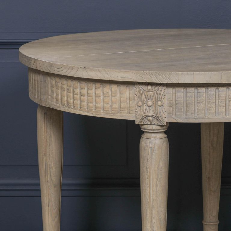 Rustic White Cedar Extending Dining Table - Oval - 2-8 Seater - 100cm-199cm