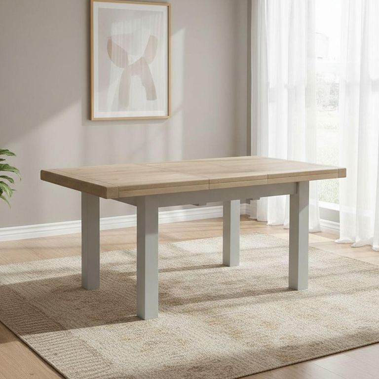 Salcombe Extending Dining Table - Grey Oak - 4-6 Seater - 140cm-185cm