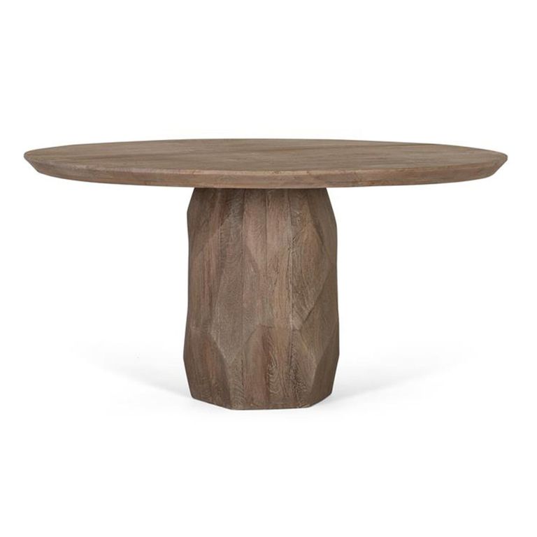 Savona Dining Table - Mango Wood - 6 Seater - 150cm - Round Pedestal