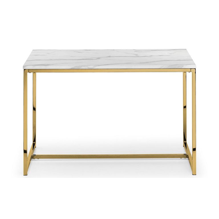 Scala Dining Table - 4 Seater - White Marble Effect and Gold