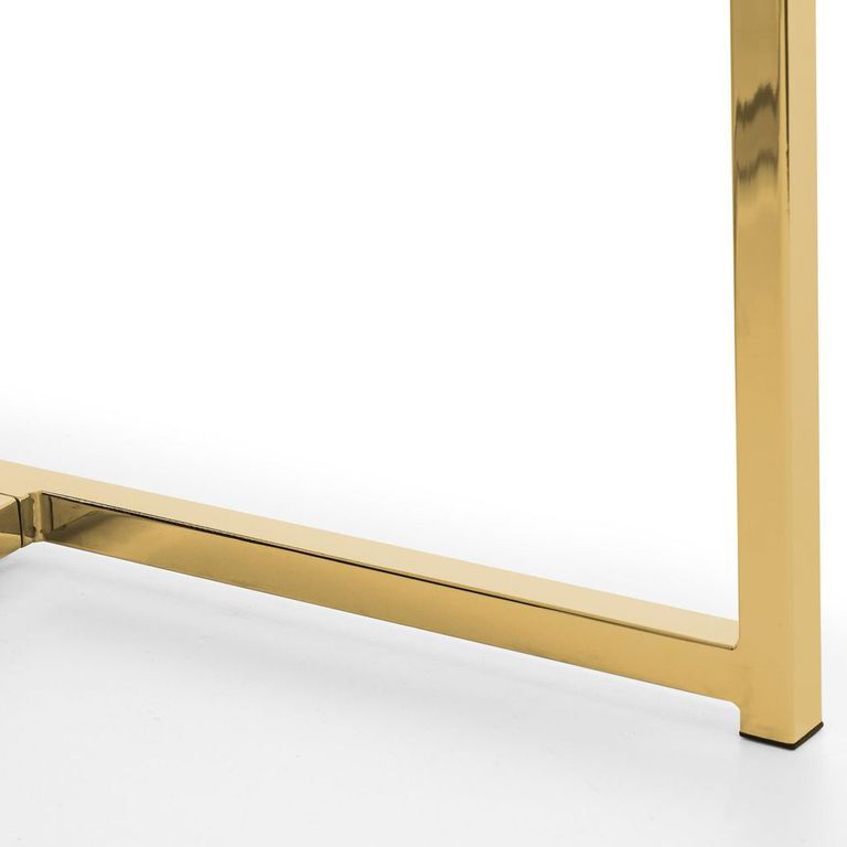 Scala Dining Table - 4 Seater - White Marble Effect and Gold