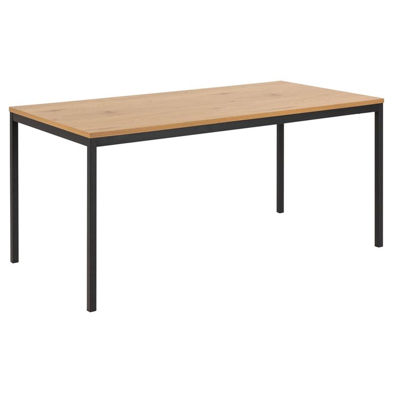Seaford Dining Table - 6 Seater - Round - 160cm - Oak and Black Metal