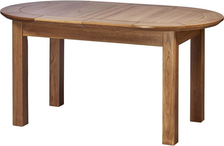 Shaker Oak Large D-End 6-8 Seater Extending Dining Table - 161.5cm-211.5cm