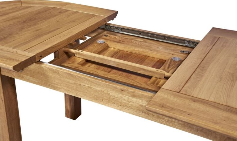 Shaker Oak Large D-End 6-8 Seater Extending Dining Table - 161.5cm-211.5cm