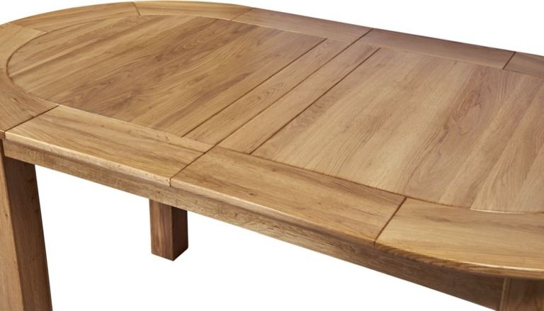 Shaker Oak Large D-End 6-8 Seater Extending Dining Table - 161.5cm-211.5cm