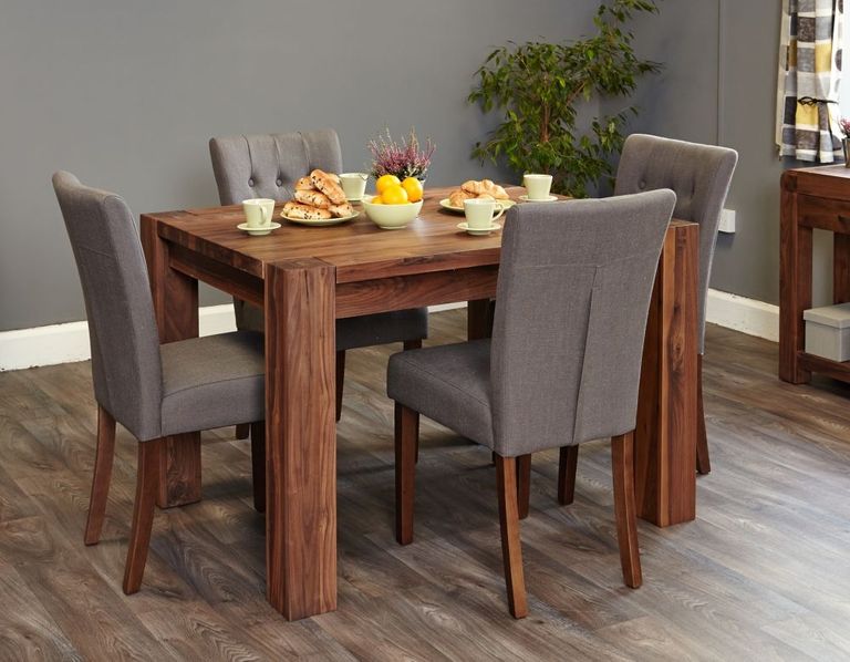 Shiro Walnut Dining Table - 4 Seater - 90cm - Small