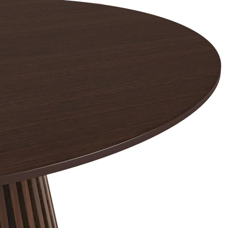 Soho Dining Table - Round - Slatted Base - 4 Seater - 120cm - Dark Oak