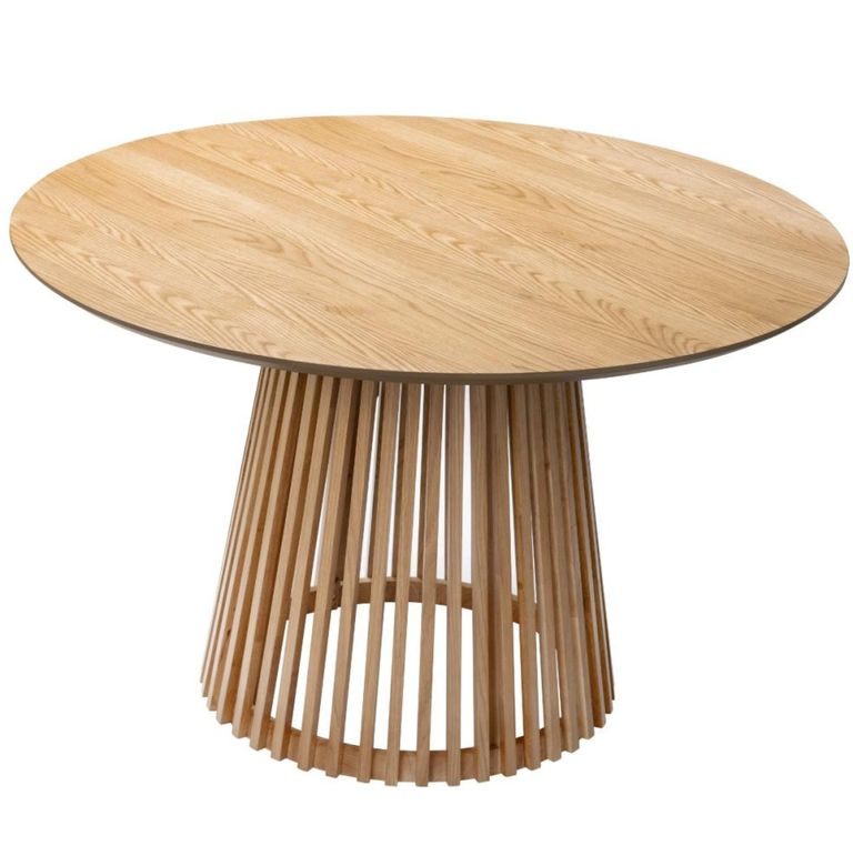 Soho Dining Table - Round - Slatted Base - 4 Seater - 120cm - Oak
