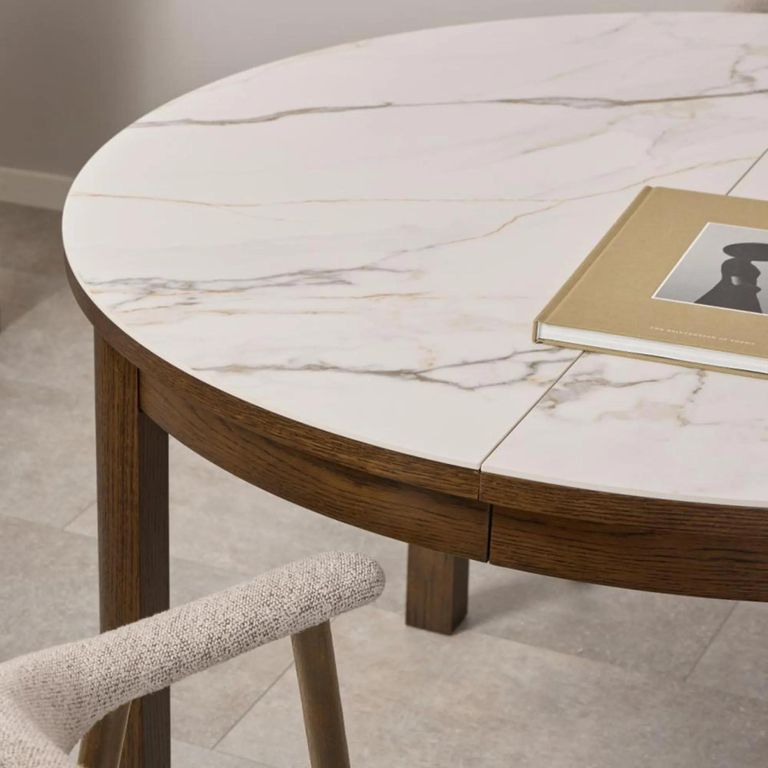 Southampton Round Dining Table - 4 Seater - Ceramic Top - 120cm - Dark Oak