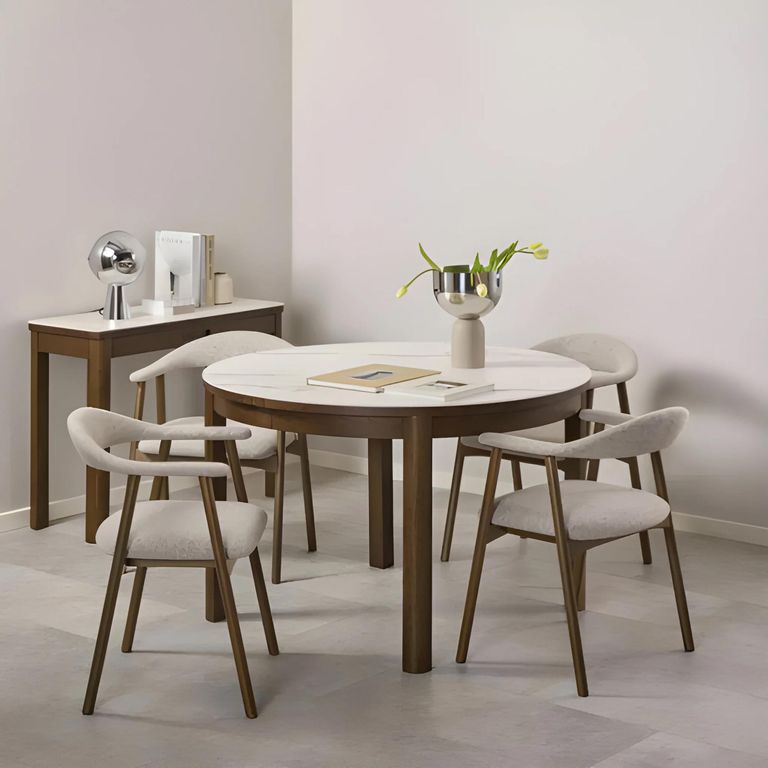 Southampton Round Dining Table - 4 Seater - Ceramic Top - 120cm - Dark Oak