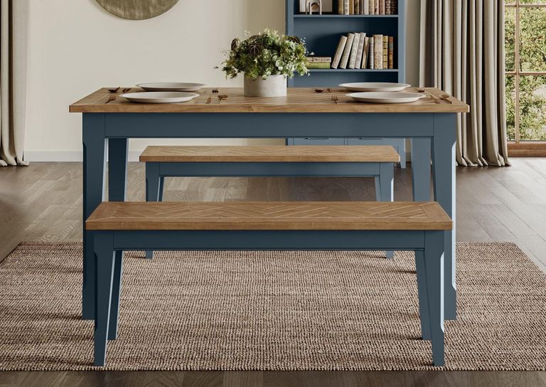 Signature Blue Dining Table - 4 Seater - 140cm