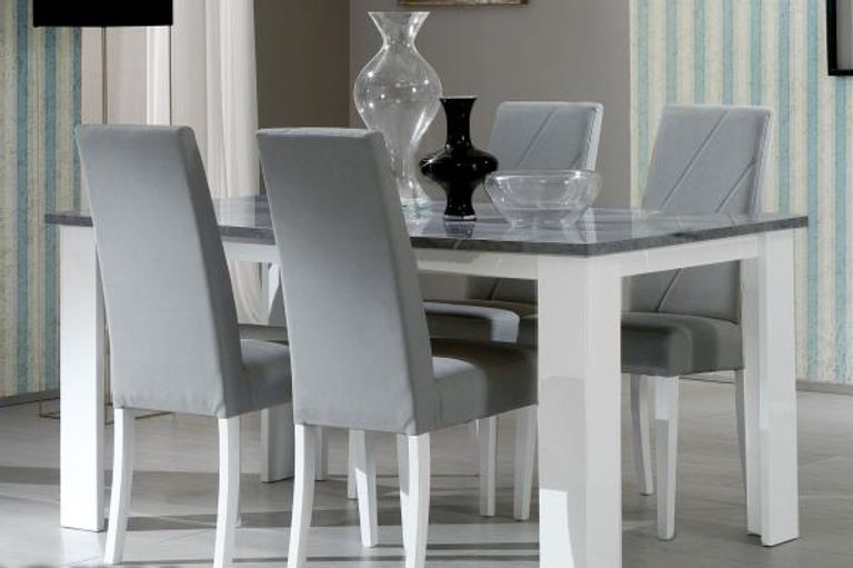 Stella White Italian 6 Seater Dining Table