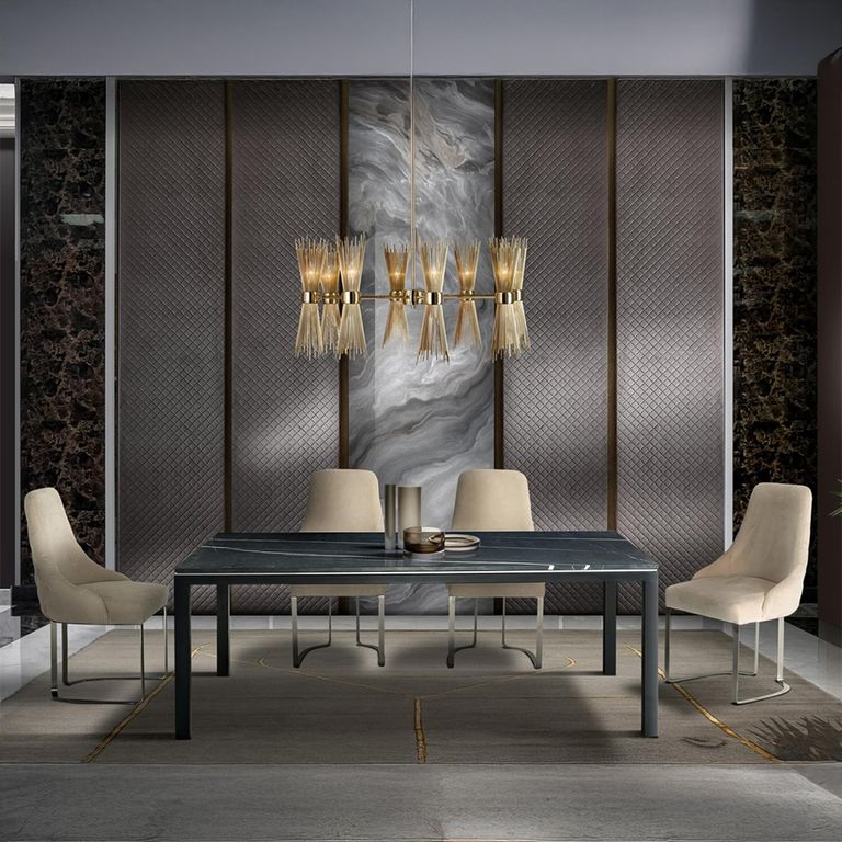 Stilo Dining Table - Marble with Metal Base - Variation Available