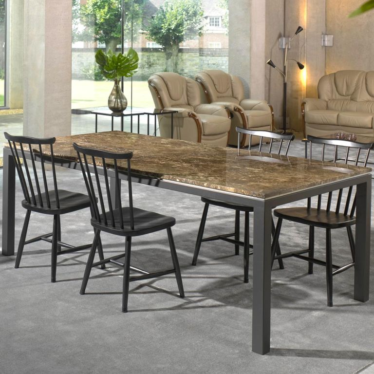 Stilo Dining Table - Marble with Metal Base - Variation Available