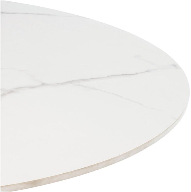 Talia Italy White Sintered Stone 4 Seater Round Dining Table with Spider Legs - 120cm