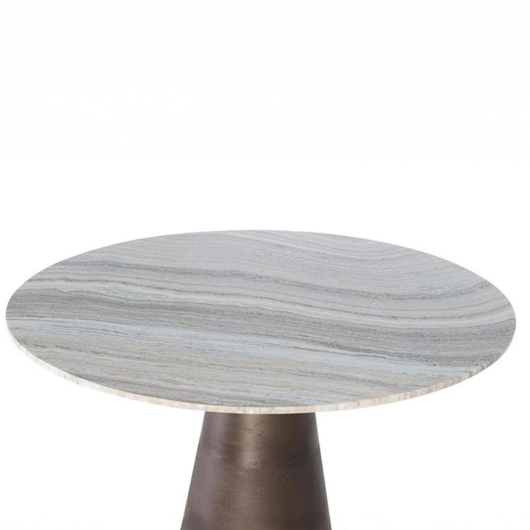 Taranto Dining Table - Grey Marble - 4 Seater - 120cm - Round Pedestal