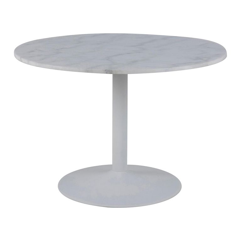 Tarifa Round Dining Table - 4 Seater - 110cm - White Marble