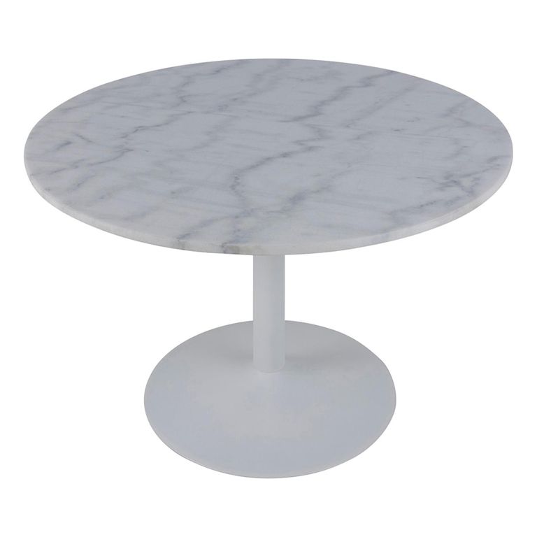 Tarifa Round Dining Table - 4 Seater - 110cm - White Marble