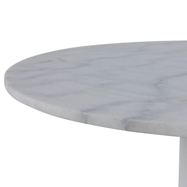 Tarifa Round Dining Table - 4 Seater - 110cm - White Marble