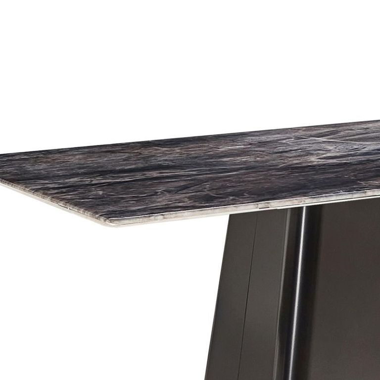Telma 6 Seater Dark Grey and Black Marble Dining Table - Sizes Available