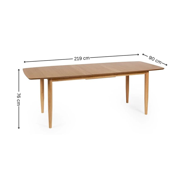 Theia Extending Dining Table - 6-8 Seater - 180cm-220cm - Oak Veneer