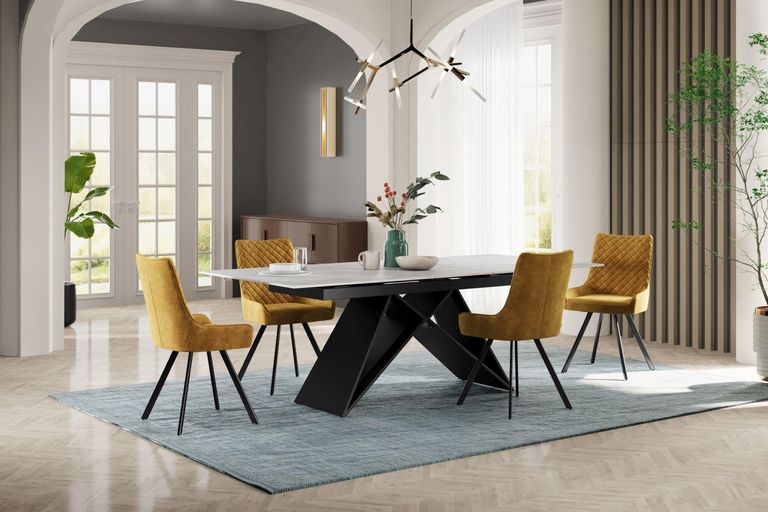 Tinsley Argento Grey Ceramic 6-8 Seater Extending Dining Table - 160cm-200cm
