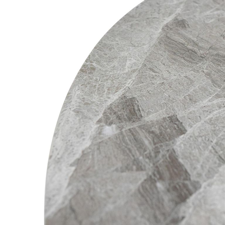 Tulsa Grey Sintered Stone 4 Seater Round Dining Table with Spider Legs - 110cm