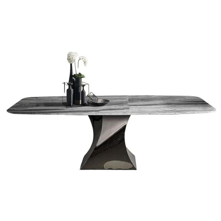 Twist Dining Table - Marble with Pedestal Base - Variation Available