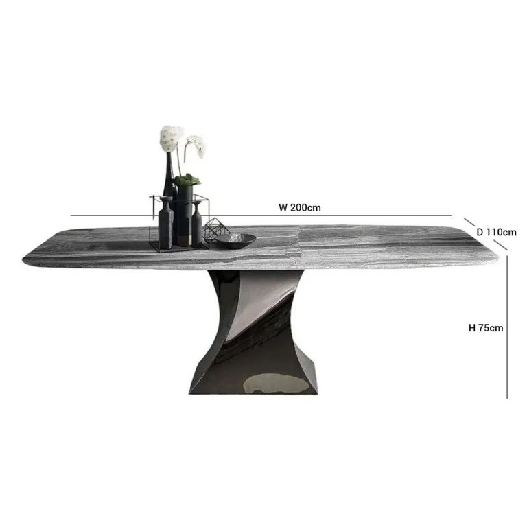 Twist Dining Table - Marble with Pedestal Base - Variation Available