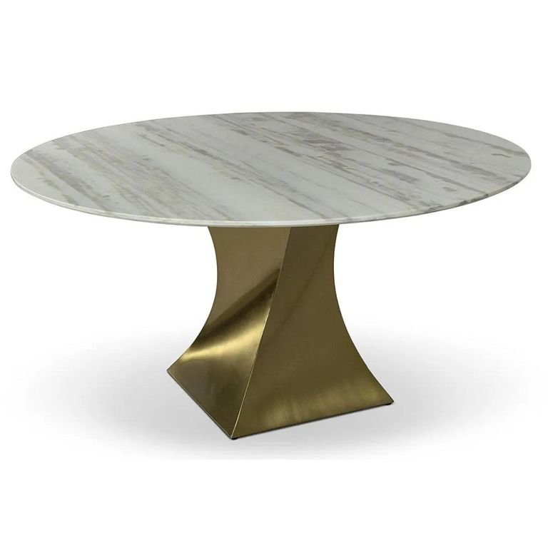 Twist Dining Table - Round - Pedestal - Marble - Variation Available