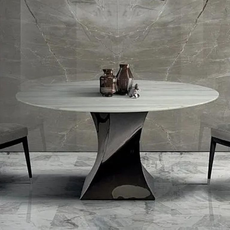 Twist Dining Table - Round - Pedestal - Marble - Variation Available