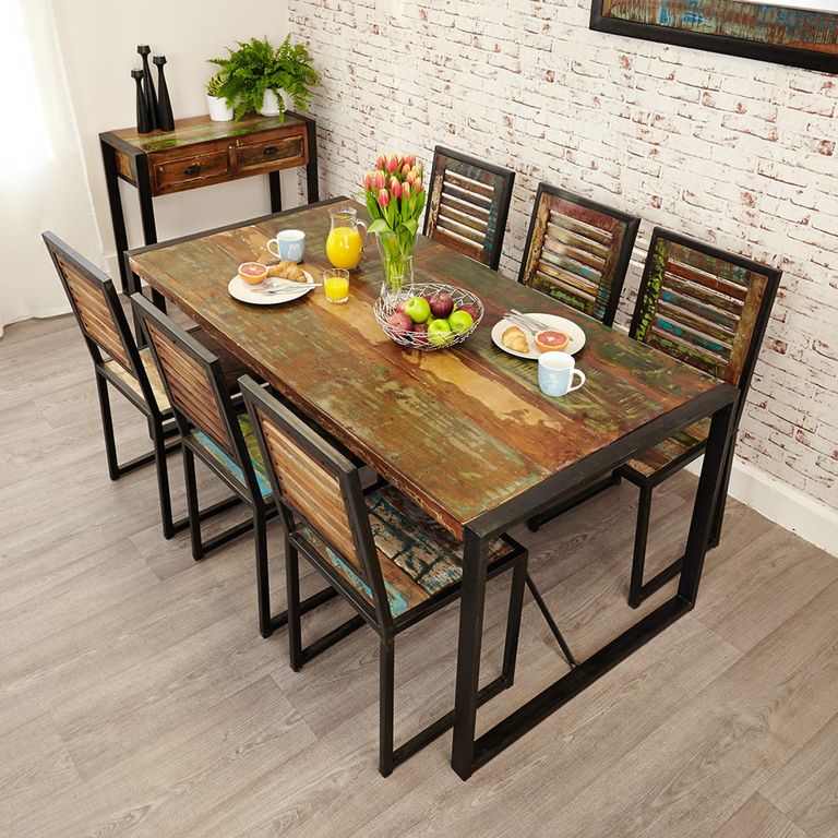 Urban Chic Reclaimed Wood Dining Table - 6 Seater - 180cm - Large