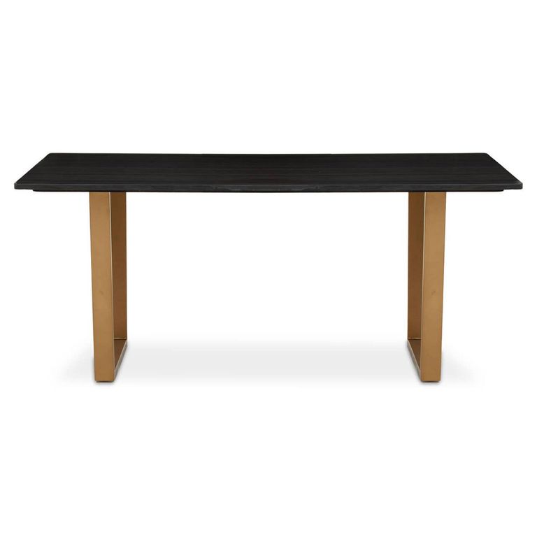 Varana Dining Table - 6 Seater - 180cm - Black Marble with Gold Base