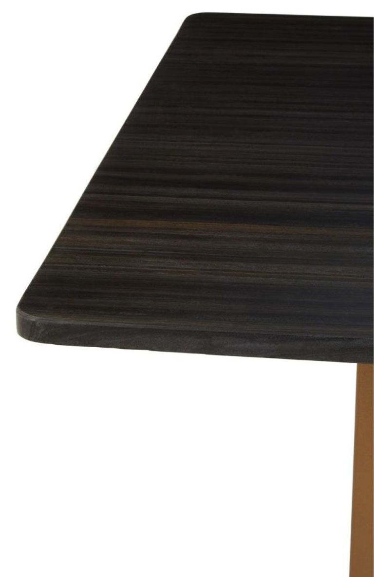 Varana Dining Table - 6 Seater - 180cm - Black Marble with Gold Base
