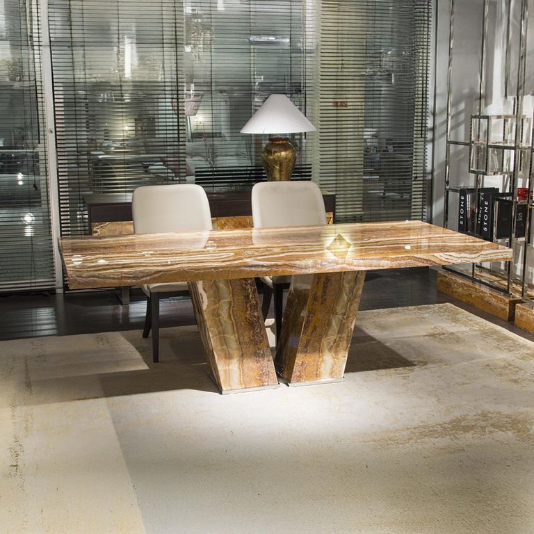 Vertigo Dining Table - Marble with Pedestal Base - Variation Available