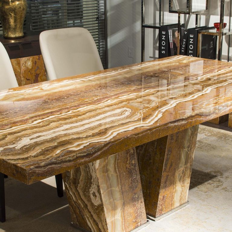 Vertigo Dining Table - Marble with Pedestal Base - Variation Available
