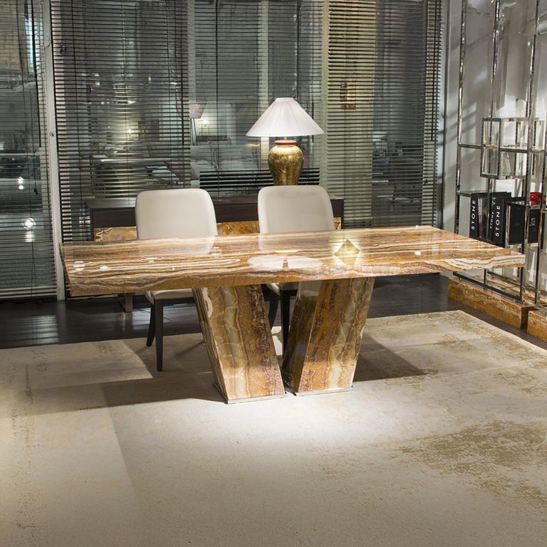 Vertigo Dining Table - Marble with Pedestal Base - Variation Available